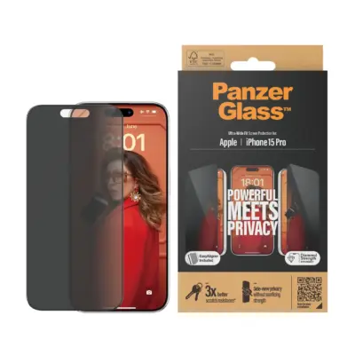 PanzerGlass iPhone 15 Pro UWF Cam Ekran Koruyucu - Hayalet