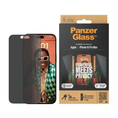PanzerGlass iPhone 15 Pro Max UWF Cam Ekran Koruyucu - Hayalet