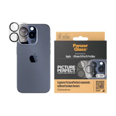 PanzerGlass iPhone 15 Pro Picture Perfect Kamera Lens Koruyucu - Şeffaf