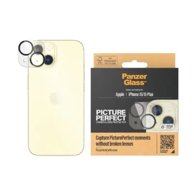 PanzerGlass iPhone 15 Picture Perfect Kamera Lens Koruyucu - Şeffaf