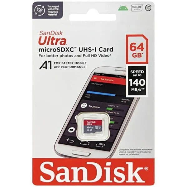 Sandisk 64GB 140 MB/S Micro SDHC Hafıza Kartı - Görsel 3