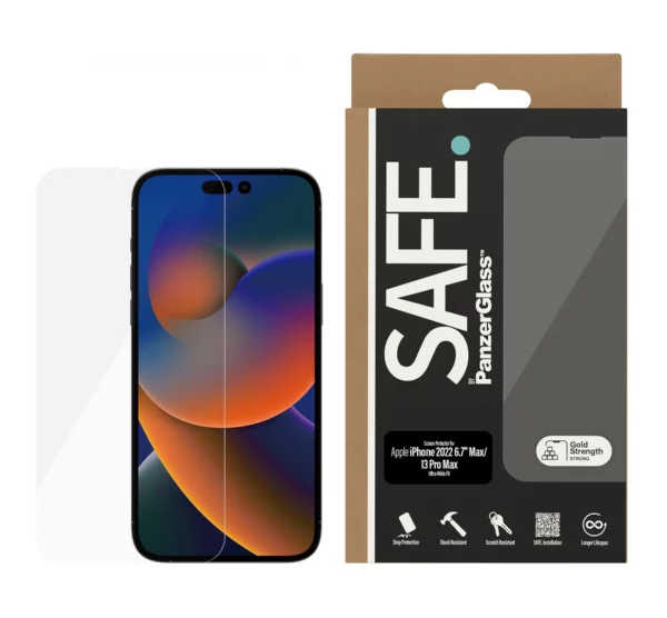 PanzerGlass Safe iPhone 14 Plus / iPhone 13 Pro Max Uwf Şeffaf Cam Ekran Koruyucu