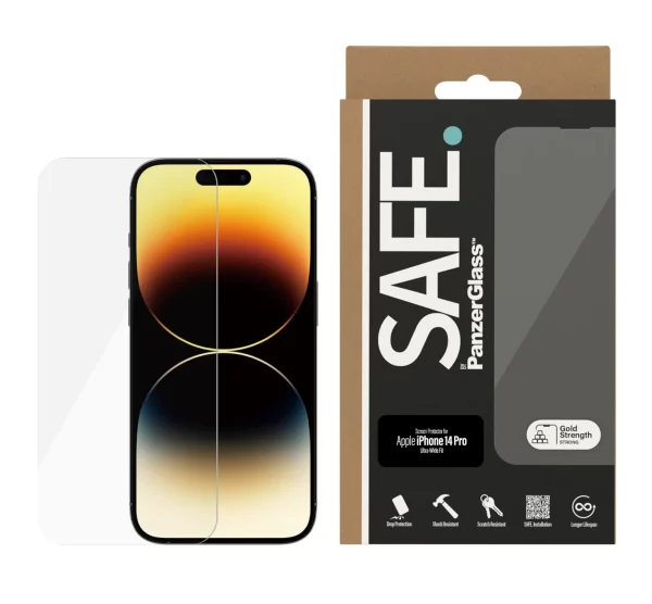 PanzerGlass SAFE iPhone 14 Pro UWF Şeffaf Cam Ekran Koruyucu