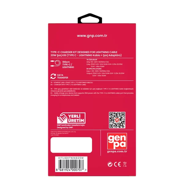 GNP 20W Lightning Kablo Ve Şarj Cihazı - Görsel 3
