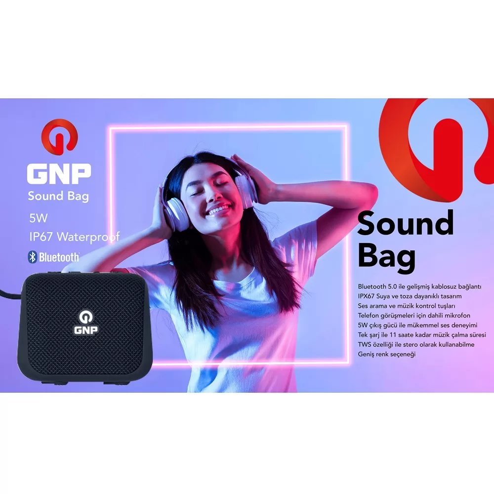 Gnp Sound Bag Bluetooth Hoparlör Siyah - Görsel 2