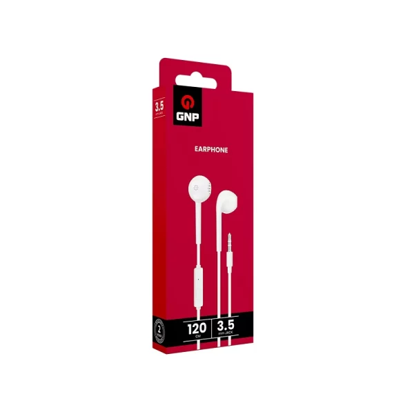 GNP 3.5 MM Jack Girişli Stereo Mikrofonlu Kapsül Kulaklık Beyaz - Görsel 2
