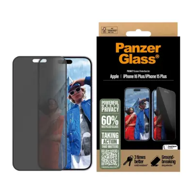 PanzerGlass iPhone 15 Plus UWF Cam Ekran Koruyucu - Hayalet