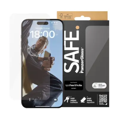 PanzerGlass SAFE iPhone 15 Pro Max UWF Cam Ekran Koruyucu - Şeffaf