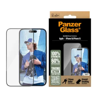 PanzerGlass iPhone 15 UWF Cam Ekran Koruyucu - Şeffaf