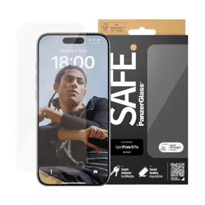 PanzerGlass SAFE iPhone 15 Pro UWF Cam Ekran Koruyucu - Şeffaf