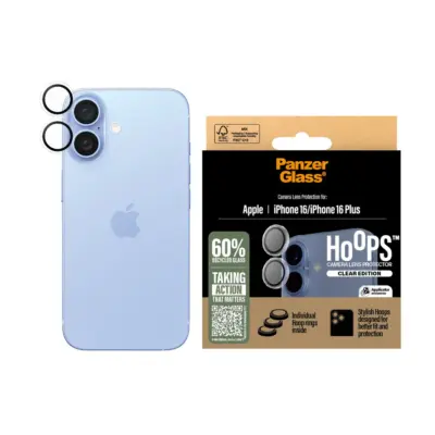 PanzerGlass iPhone 16 Hoops Kamera Lens Koruyucu - Şeffaf
