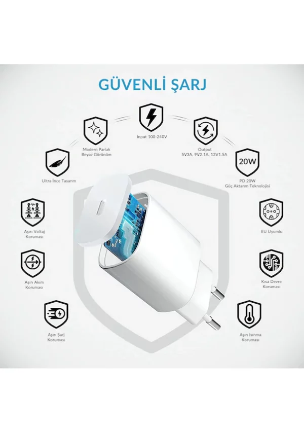 Woyax By Deji 20w Pd Hızlı Şarj Aleti Beyaz - Görsel 4