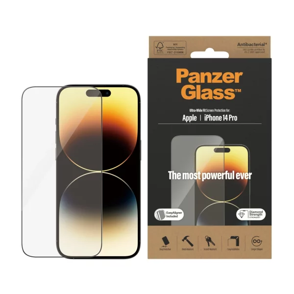 PanzerGlass iPhone 14 Pro UWF Şeffaf Cam Ekran Koruyucu