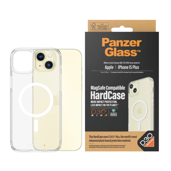 PanzerGlass iPhone 15 Plus HardCase Magsafe D30 Şeffaf Kılıf