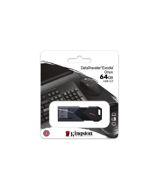 Kingston 64GB Portable USB 3.2 Gen 1 DataTraveler Exodia Onyx Usb Bellek - Görsel 6