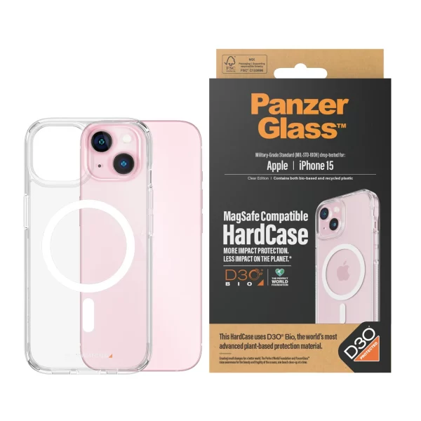 PanzerGlass iPhone 15 HardCase Magsafe D30 Şeffaf Kılıf