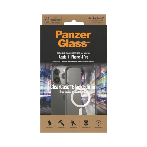 PanzerGlass iPhone 14 Pro MagSafe ClearCase 2.4m Siyah Çerçeveli Kılıf - Görsel 3