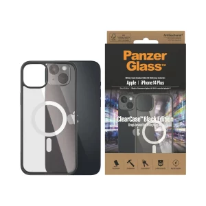 PanzerGlass iPhone 14 MagSafe ClearCase 2.4m Siyah Çerçeveli Kılıf