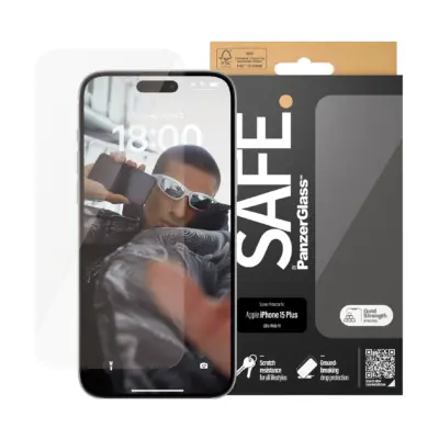 PanzerGlass Safe iPhone 15 Plus UWF Cam Ekran Koruyucu - Şeffaf