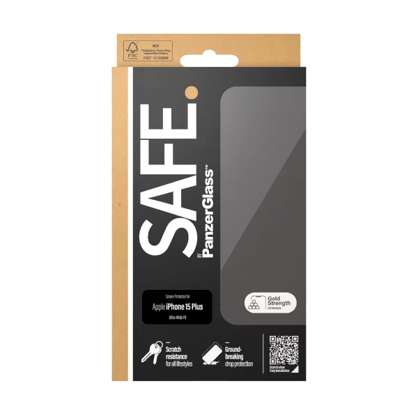 PanzerGlass Safe iPhone 15 Plus UWF Şeffaf Cam Ekran Koruyucu - Görsel 4