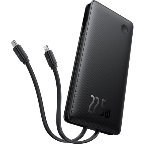 Baseus Airpow Lite 10.000 mAh 22.5W Çift Kablo Powerbank Siyah - Görsel 3