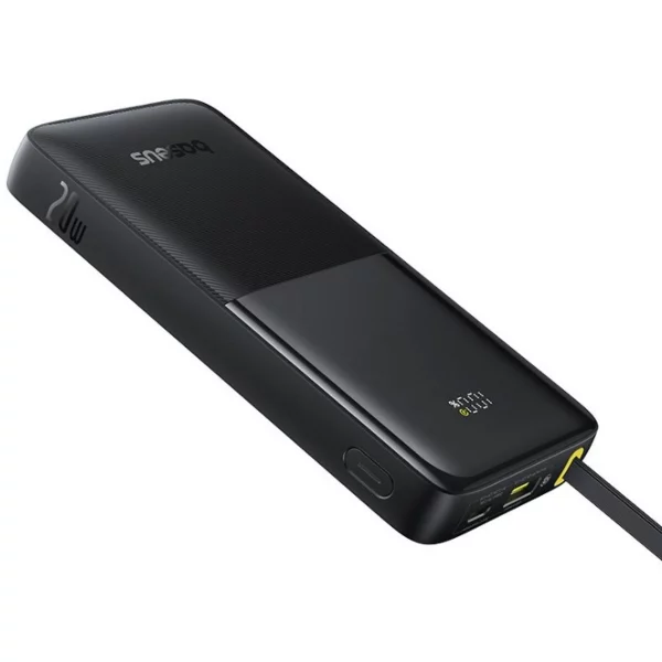 Baseus Bipow 2 Digital Ekranlı 10.000 mah 20W USB-C Kablo Powerbank Siyah - Görsel 3