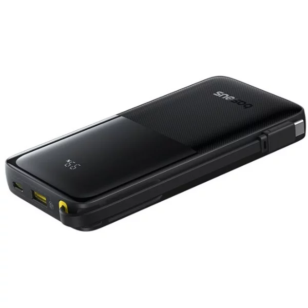 Baseus Bipow 2 Digital Ekranlı 10.000 mah 20W USB-C Kablo Powerbank Siyah - Görsel 4