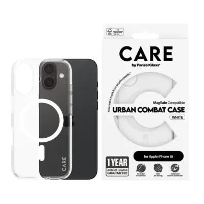 PanzerGlass Care by iPhone 16 Flagship Urban Combat MagSafe Kılıf - Şeffaf