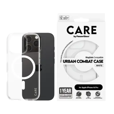 PanzerGlass Care by iPhone 16 Pro Flagship Urban Combat MagSafe Kılıf - Şeffaf
