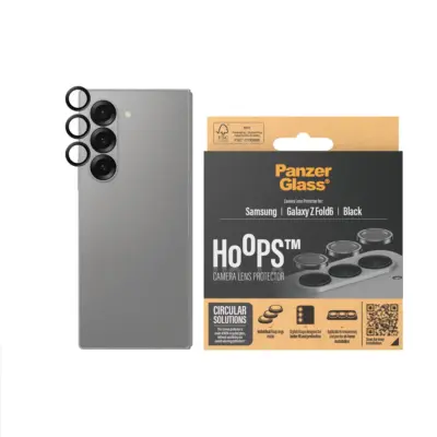 PanzerGlass Galaxy Z Fold 6 Hoops Siyah Çerçeve Kamera Lens Koruyucu - Şeffaf
