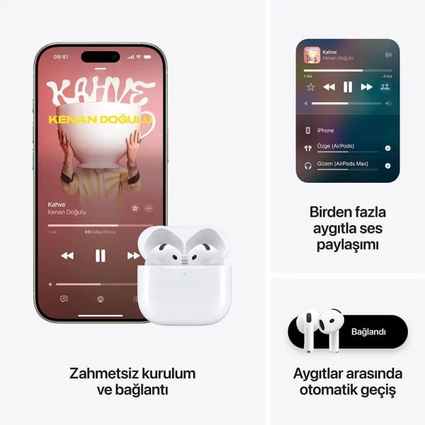 Apple AirPods 4 Aktif Gürültü Engelleme Özellikli Bluetooth Kulaklık - Görsel 4