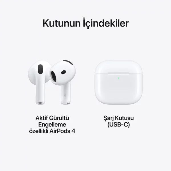 Apple AirPods 4 Aktif Gürültü Engelleme Özellikli Bluetooth Kulaklık - Görsel 6