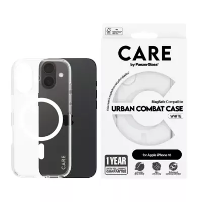 PanzerGlass Care by iPhone 16 Flagship Urban Combat MagSafe Kılıf - Şeffaf