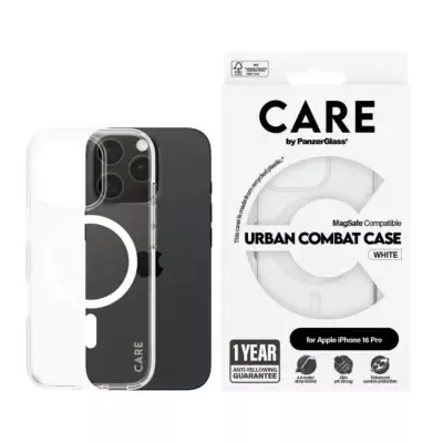 PanzerGlass Care by iPhone 16 Pro Flagship Urban Combat MagSafe Kılıf - Şeffaf