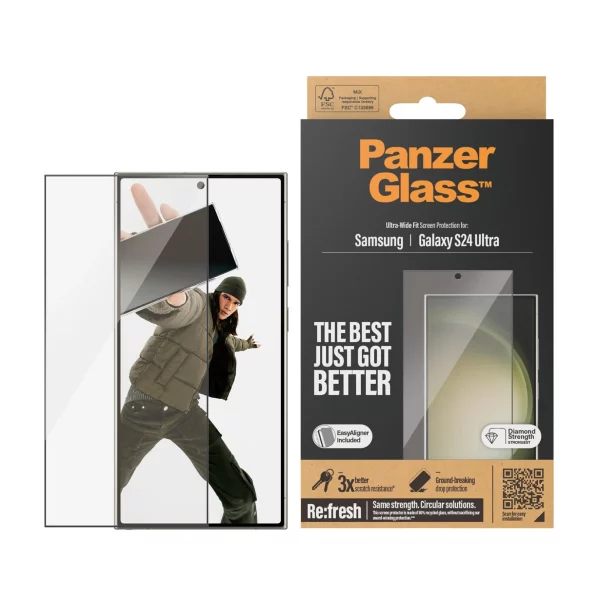 PanzerGlass Samsung S24 Ultra UWF Şeffaf Cam Ekran Koruyucu