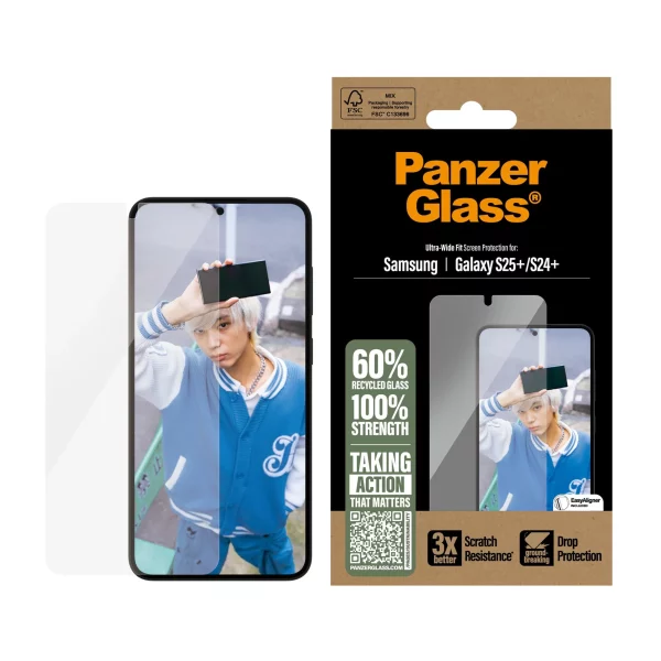 PanzerGlass Samsung Galaxy S25 Plus UWF Şeffaf Cam Ekran Koruyucu