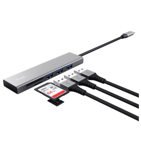 Trust 24191 Harici USB-C Port Çoklayıcı Gümüş