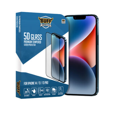 Buff iPhone 14 5D Cam Ekran Koruyucu - Şeffaf