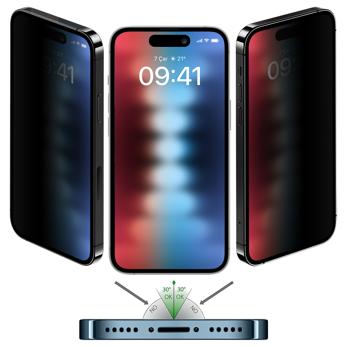 Buff iPhone 15 5D Hayalet Cam Ekran Koruyucu - Görsel 3