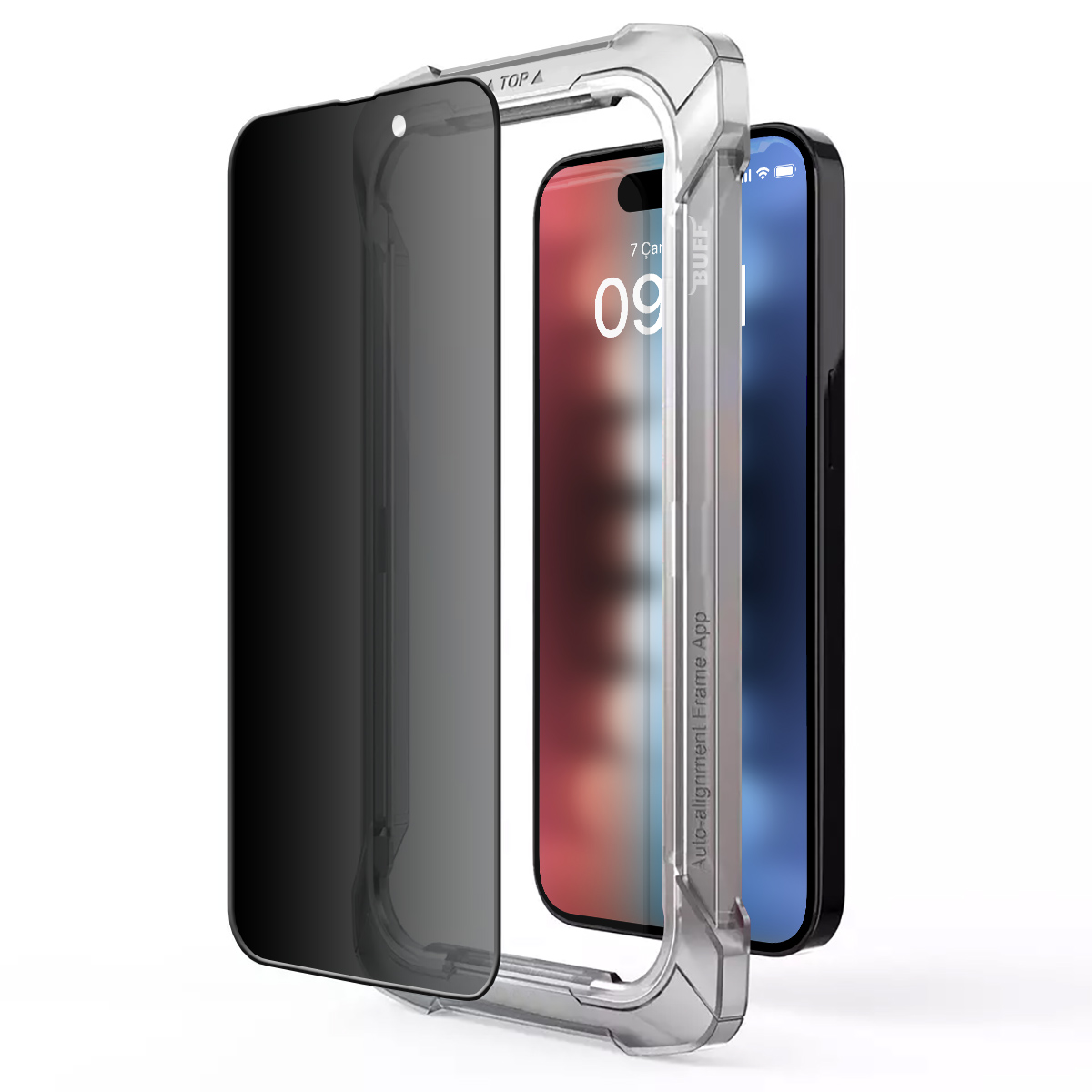 Buff iPhone 15 5D Hayalet Cam Ekran Koruyucu - Görsel 6