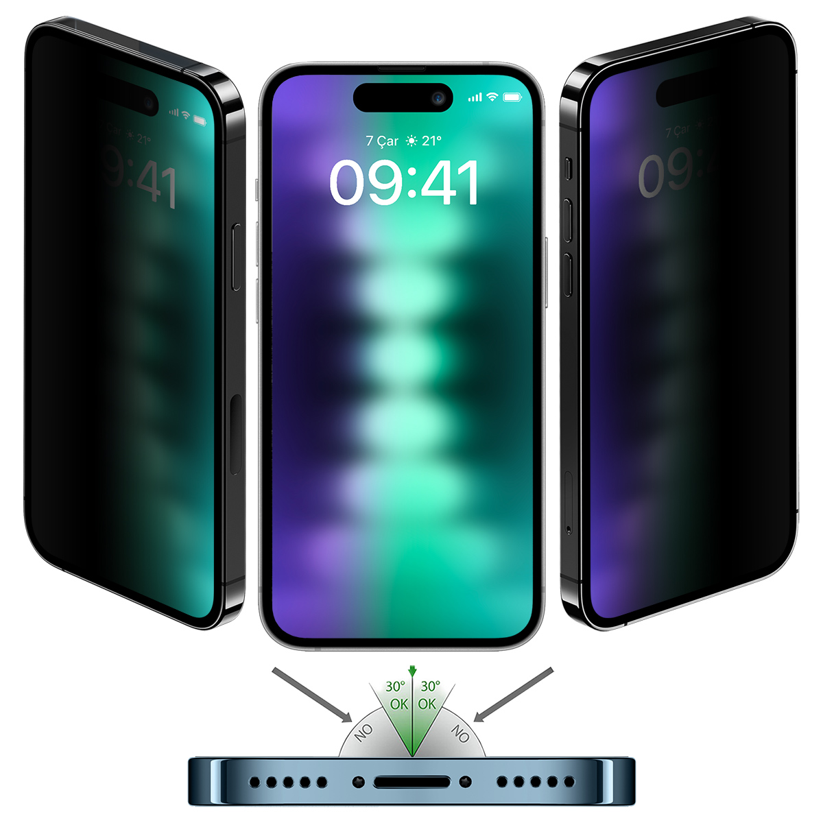 Buff iPhone 15 Plus 5D Hayalet Cam Ekran Koruyucu - Görsel 3