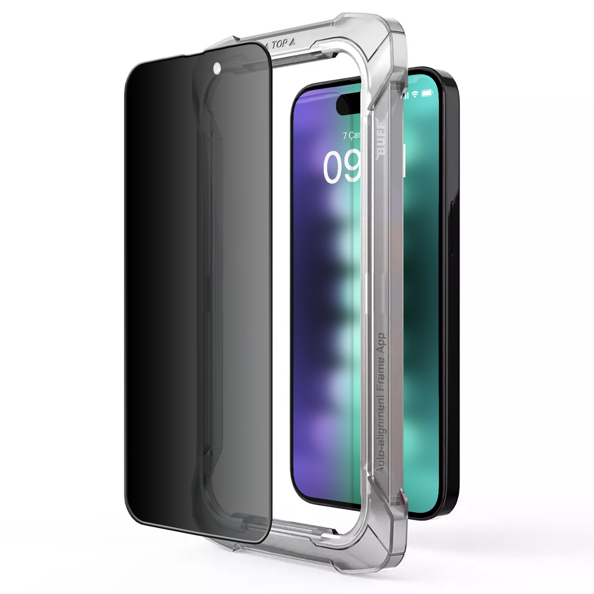 Buff iPhone 15 Plus 5D Hayalet Cam Ekran Koruyucu - Görsel 6