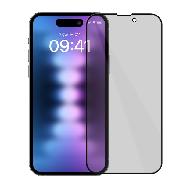 Buff iPhone 15 Pro Max 5D Hayalet Cam Ekran Koruyucu - Görsel 4