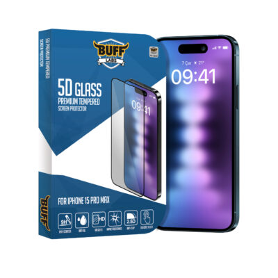 Buff iPhone 15 Pro Max 5D Cam Ekran Koruyucu - Şeffaf