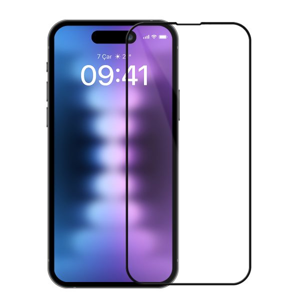 Buff iPhone 15 Pro Max 5D Şeffaf Cam Ekran Koruyucu - Görsel 2