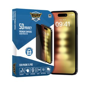 Buff iPhone 15 Pro 5D Hayalet Cam Ekran Koruyucu
