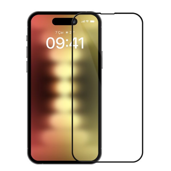 Buff iPhone 15 Pro 5D Şeffaf Cam Ekran Koruyucu - Görsel 2