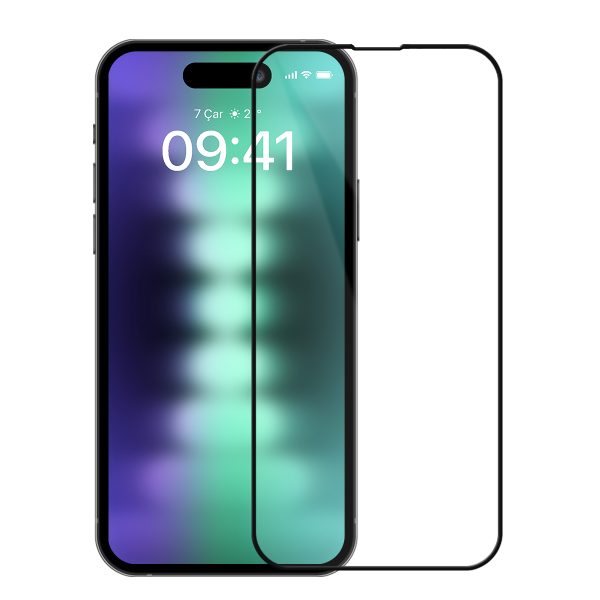 Buff iPhone 15 Plus 5D Şeffaf Cam Ekran Koruyucu - Görsel 2