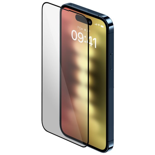 Buff iPhone 15 Pro 5D Şeffaf Cam Ekran Koruyucu - Görsel 3