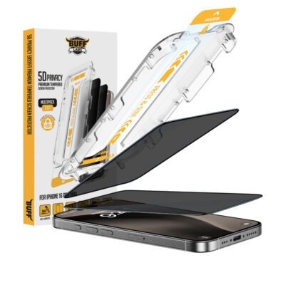 Buff iPhone 16 Pro Max 5D Glass EasyFit Cam Ekran Koruyucu - Hayalet